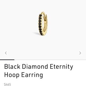 Maria Tash Gold Hoop with Black Diamonds